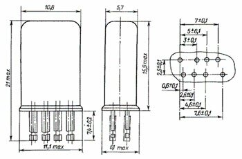 Габаритные размеры реле РЭС60