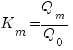 K_m = Q_m/Q_0 K_m = Q_m/Q_0