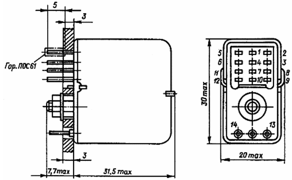 Конструктивные данные реле РЭС22