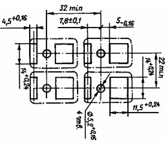 Разметка для крепления реле РЭС22